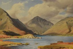 Geoffrey Herbert Pooley (1908-2006, British), watercolour, Wastwater, Lake District, signed and