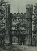 R.Warwick (19th/20th Century), monochrome etchings, 'Trinity College' and 'Clare College Bridge',