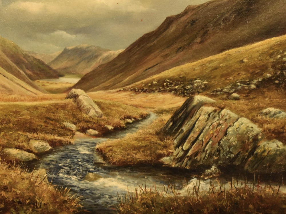 *Lake District Interest - Paul Harley (20th Century, British), oil on canvas, Four atmospheric