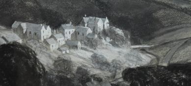 Attributed to George Grainger Smith (1892-1961, British), pastel, 'Naunton', Cotswolds, artist's