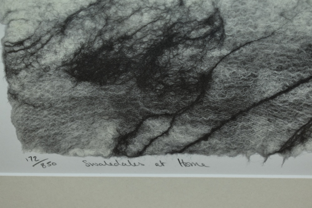 After Andrea Hunter (Yorkshire Contemporary), print of felted wool, 'Swaledales at Home', signed to - Image 3 of 5