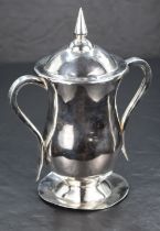 A Scottish Queen Elizabeth II silver two-handled and lidded loving cup, of of flared cylindrical