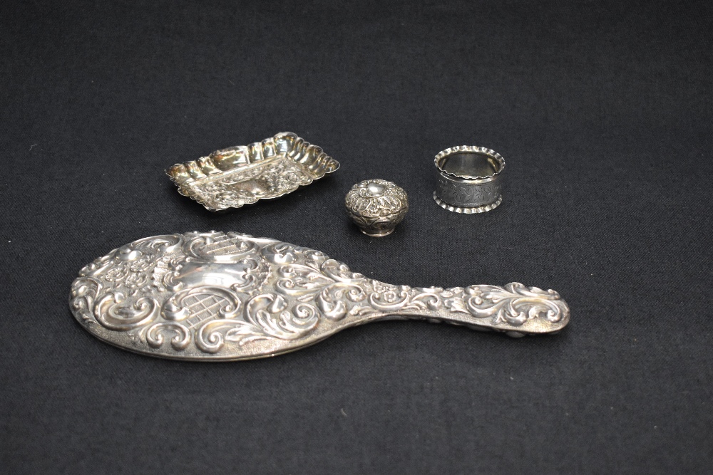 A late Victorian silver pin dish, of rectangular form with shaped outline and fluted booge, the - Image 2 of 2