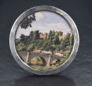 A George V silver photograph frame, of plain circular form with marks for Birmingham 1915, maker