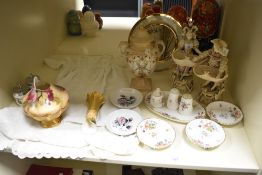 A Royal Foley Ware blush ivory vase and cover, in the Royal Worcester style, hand decorated with