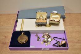 A selection of vintage pearl effect necklaces and earrings, a gents watch and various other pieces