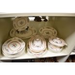 A quantity of Royal Cauldon Badminton patterned tableware, to include soup tureen, cover, and ladle,