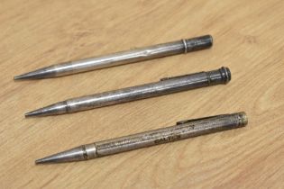 A silver propelling pencil, hallmarked for London 1946, by Johnson Matthey & Co. Ltd, together