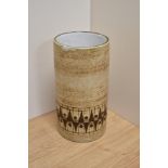 A 1960s/70s Troika vase, by Honor Curtis (1968-73) of cylindrical form and decorated with a