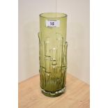 A mid-20th Century Swedish Aseda glass vase, designed by Bo Borgstrom (b.1929), and of bamboo