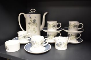 A Wedgwood Susie Cooper Design 'Glen Mist' coffee service, comprising coffee pot, cups and