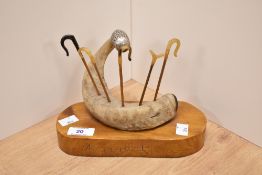 A 20th Century bespoke ornamental miniature stick stand, by 'R.Mossop' and dated 1996, displaying