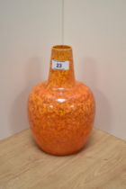 An early 20th Century Royal Lancastrian pottery vase, of ovoid form, decorated in an orange
