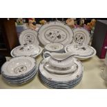 A small quantity of Royal Doulton 'Old Colony' patterned tableware, including soup bowls, two lidded
