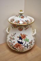 A Victorian Ironstone slop pale, decorated in the Imari palette, with two handles, and having a