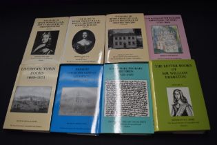 The Record Society of Lancashire and Cheshire. A small selection. Hardbacks in dust jackets. (8)