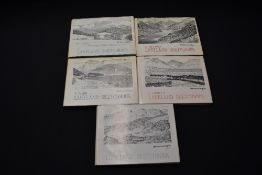 Wainwright. Lakeland Sketchbooks 1-5. First editions, 1969-1973. All five in unclipped dust jackets.
