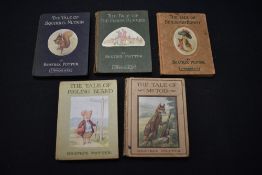 Children's. Beatrix Potter. A group of early impressions (not first editions). Includes; The Tale of
