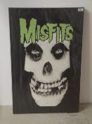 A large canvas for punk rock band ' The Misfits ' shows no signs of wear - 50 x 70 cm
