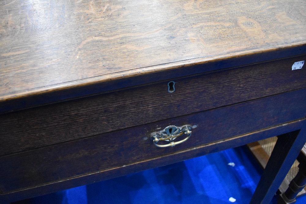 A 19th Century oak clerks desk, approx dimensions H89 W78 D65cm - Image 2 of 3