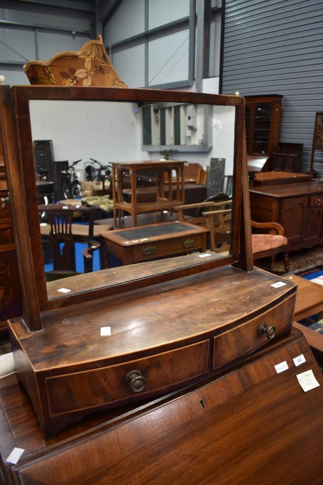 A Regency style mahogany toilet mirror having drawer base, width approx. 58cm