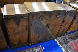 An Art Deco walnut dining room sideboard , in same design and previous lot, approx dimensions