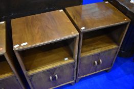 A pair of vintage Herbert Gibbs bedside cabinets , dimensions approx W42 D35 H71cm