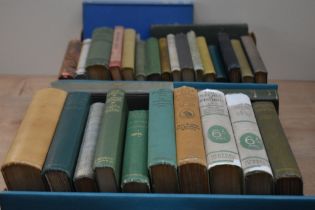 A box of thirty vintage and antique books on fishing and fly fishing