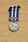 A Queen Victoria Egypt Medal 1882 with Tel-El-Kebir clasp and ribbon to 1303 PTE.T.CUTTER.2/R.IR.