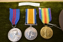 Three Medals and a Memorial Plaque, Delhi Durbar Medal GEO V 1911 to Geo.F.Platt. A.B.HMS.Defence,