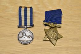 The Queen Victoria Egypt Medal 1882 with ribbon and a Khedive's Star with ribbon both to F.NOBES.