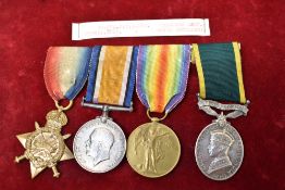 A WWI Four Medal Group, 14-15 Star, War Medal and Victory Medal to 30 PTE.E.C.LLYOD.CHE.R and George