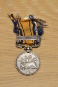 A Queen Victoria South Africa Medal 1879 with 1879 clasp and ribbon to 1170 PTE.A.HARPER.99th