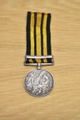 A Queen Victoria East and West Africa Medal with Sierra Leone 1998-99 clasp and ribbon to 378.PTE.