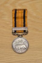 A Queen Victoria South Africa Medal 1879, no clasp with ribbon to 1687 PTE.J.BICKERTON 80th Foot,