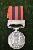 A Queen Victoria Indian General Service Medal with one clasp, Burma 1887/89 to 1549 PTE G.A.Leeder.