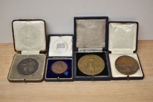 Four cased Medallions, Captain E. A Haynes R.E 1861-1896 Field Fortifications S.M.E, For Service
