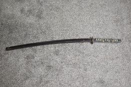 A Japanese Sword possibly WW2 Shin-Gunto Army Officers Sword with wooden scabbard, blade length