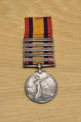 A Queen Victoria Queens South Africa Medal with five clasps, Transvaal, Cape Colony, Orange Free