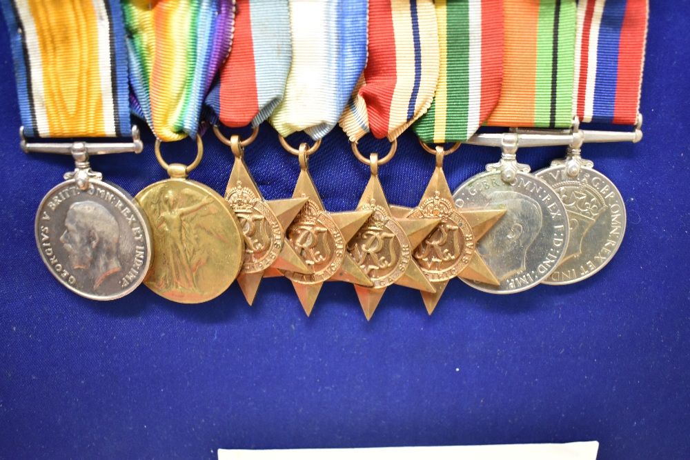 A group of Eight WWI & WWII Medals, WWI Pair War & Victory, 39-45 Star, Atlantic Star, Africa - Image 3 of 7