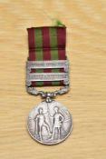 A Queen Victoria India Medal 1895 with two clasps, Tirah 1897-98 and Punjab Frontier 1897-98 with