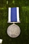 A Queen Victoria Royal Navy Long Service and Good Conduct Medal, 1875-1877, narrow suspender, namin
