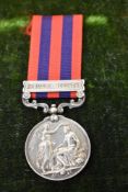 A Queen Victoria Indian General Service Medal with one clasp, Burma 1885/7 to 709 PTE.C.Heron.1st