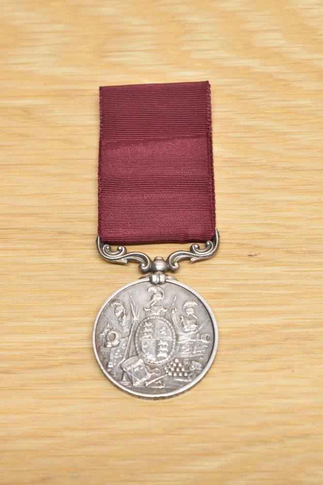 A Queen Victoria Army Long Service and Good Conduct Medal, badge of Hanover omitted, swivel