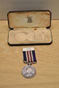 A George V Uncrowned Head Military Medal in original box with ribbon to 270413 L.CPL.H.BRADWELL. 141