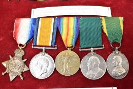 A WWI Period Five Medal Group, 14-15 Star to 10 SJT.DMR.W.CARLEN.P,POOL.R, War Medal and Victory