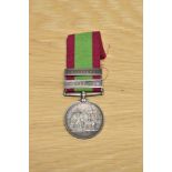 A Queen Victoria Afghanistan Medal with two clasps, Kabul and Kandahar with ribbon to 1053 PTE.J.