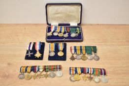 A collection of Miniature Medals, WWI & WWII including Military Cross, 28 in total