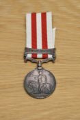 A Queen Victoria Indian Mutiny Medal with Lucknow Clasp and ribbon to W.JARVIE.2nd DRAGOON GUARDS,