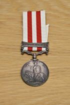 A Queen Victoria Indian Mutiny Medal with Lucknow Clasp and ribbon to W.JARVIE.2nd DRAGOON GUARDS,
